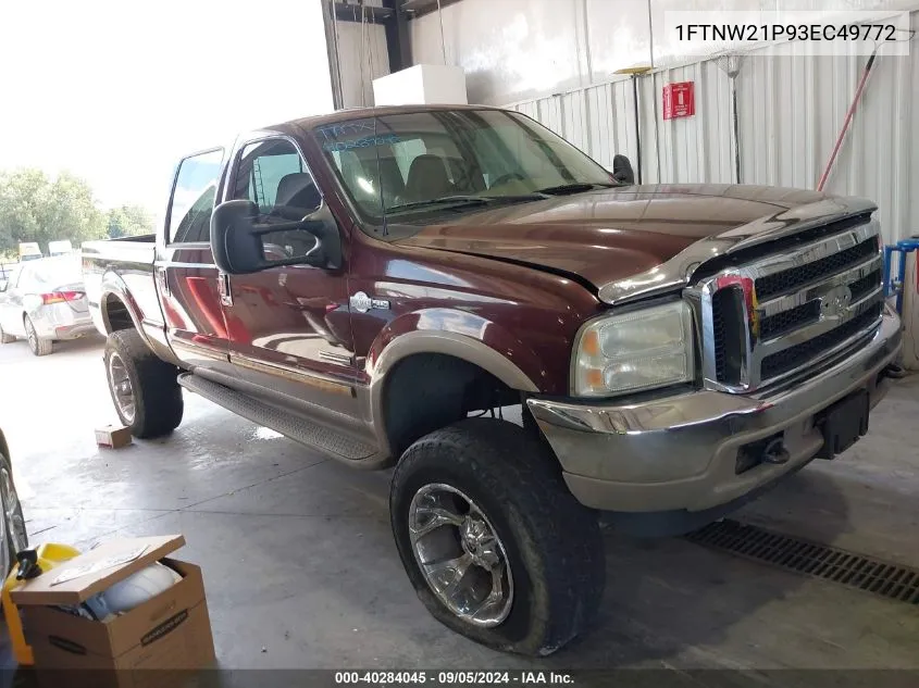 2003 Ford F-250 Lariat/Xl/Xlt VIN: 1FTNW21P93EC49772 Lot: 40284045