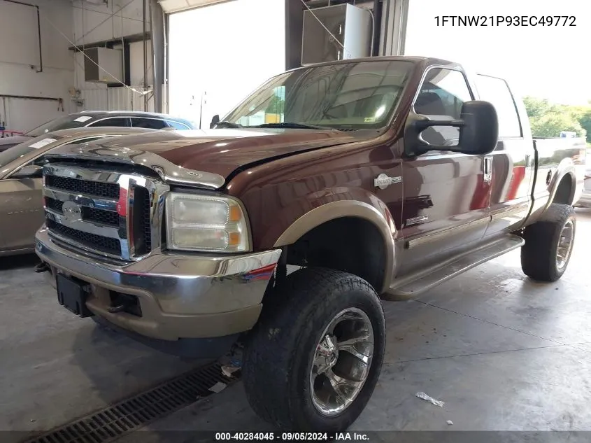 2003 Ford F-250 Lariat/Xl/Xlt VIN: 1FTNW21P93EC49772 Lot: 40284045