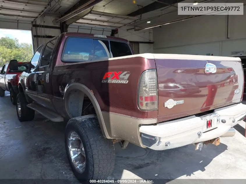 2003 Ford F-250 Lariat/Xl/Xlt VIN: 1FTNW21P93EC49772 Lot: 40284045