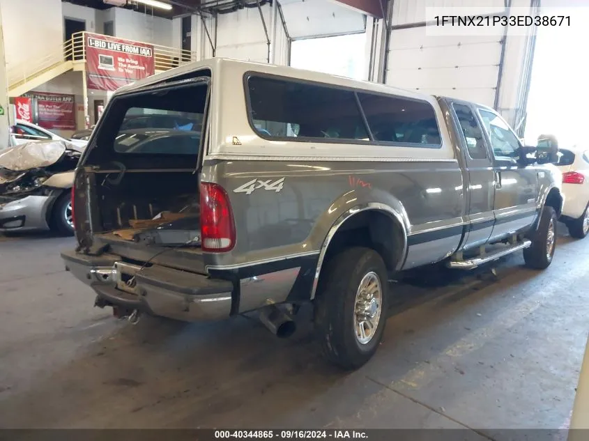 2003 Ford F-250 Lariat/Xl/Xlt VIN: 1FTNX21P33ED38671 Lot: 40344865