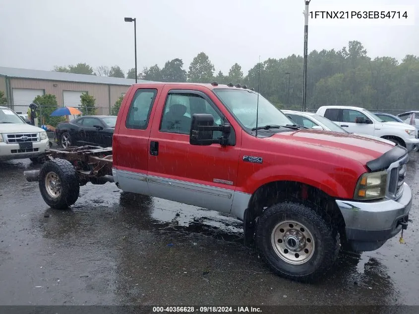 2003 Ford F-250 Lariat/Xl/Xlt VIN: 1FTNX21P63EB54714 Lot: 40356628