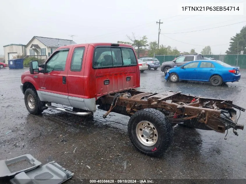 2003 Ford F-250 Lariat/Xl/Xlt VIN: 1FTNX21P63EB54714 Lot: 40356628