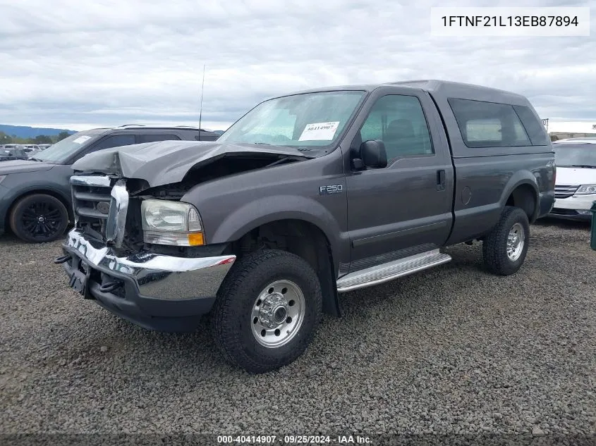 2003 Ford F-250 Xl/Xlt VIN: 1FTNF21L13EB87894 Lot: 40414907