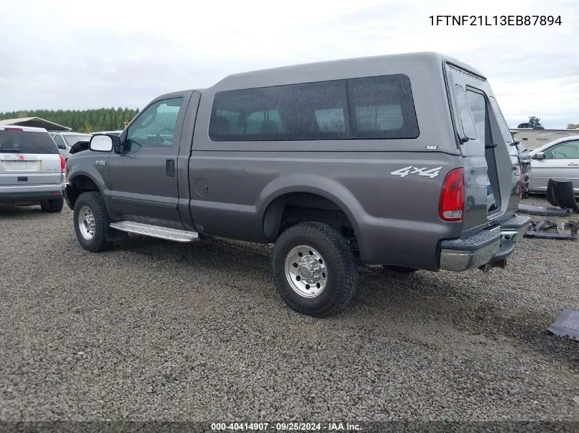 2003 Ford F-250 Xl/Xlt VIN: 1FTNF21L13EB87894 Lot: 40414907