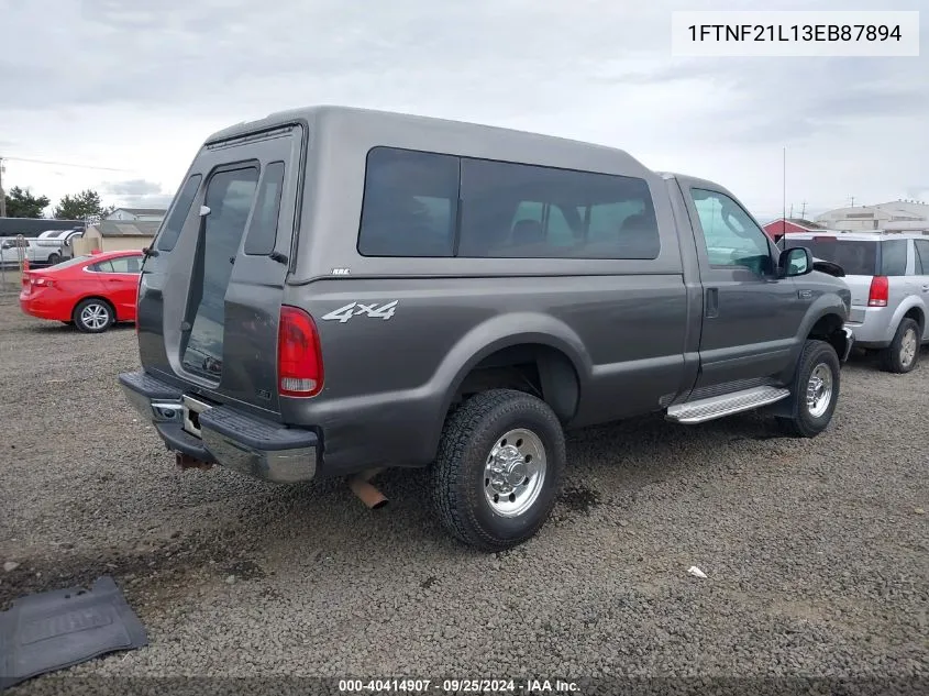 2003 Ford F-250 Xl/Xlt VIN: 1FTNF21L13EB87894 Lot: 40414907