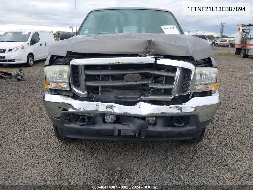 2003 Ford F-250 Xl/Xlt VIN: 1FTNF21L13EB87894 Lot: 40414907