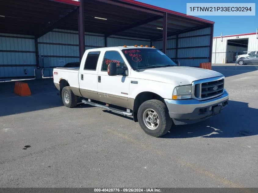 2003 Ford F-250 Lariat/Xl/Xlt VIN: 1FTNW21P33EC30294 Lot: 40428776