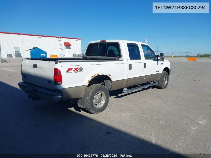 2003 Ford F-250 Lariat/Xl/Xlt VIN: 1FTNW21P33EC30294 Lot: 40428776