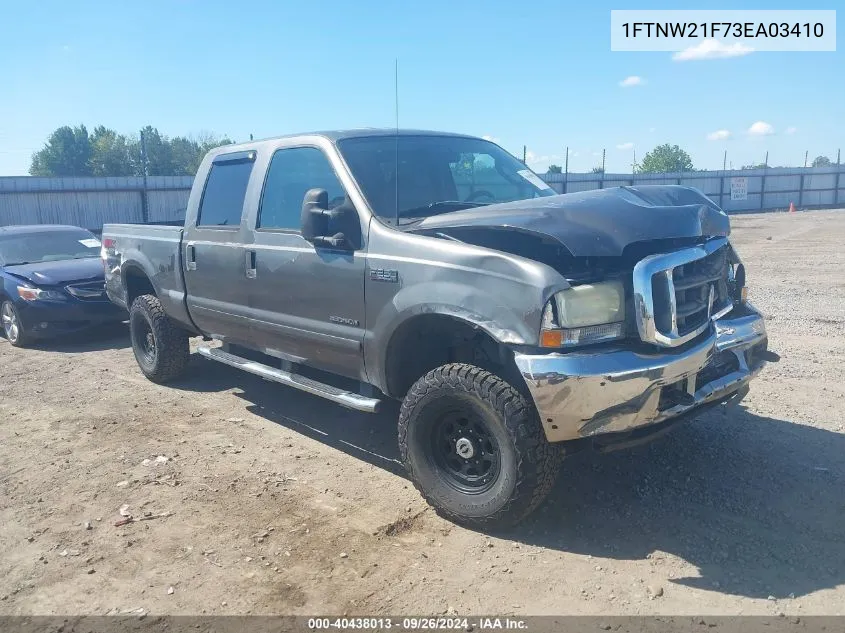 2003 Ford F-250 Lariat/Xl/Xlt VIN: 1FTNW21F73EA03410 Lot: 40438013