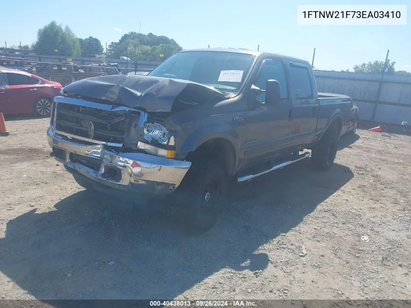 2003 Ford F-250 Lariat/Xl/Xlt VIN: 1FTNW21F73EA03410 Lot: 40438013