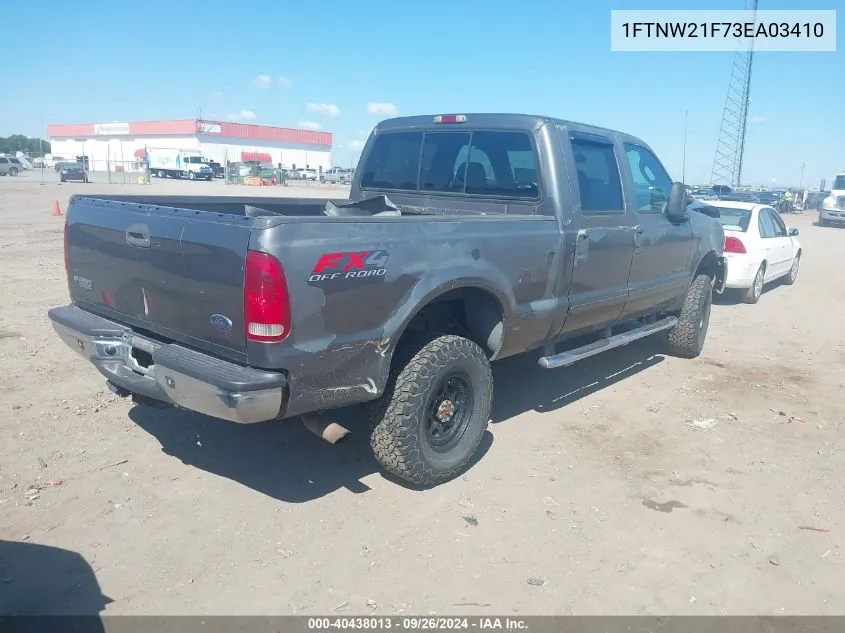 2003 Ford F-250 Lariat/Xl/Xlt VIN: 1FTNW21F73EA03410 Lot: 40438013