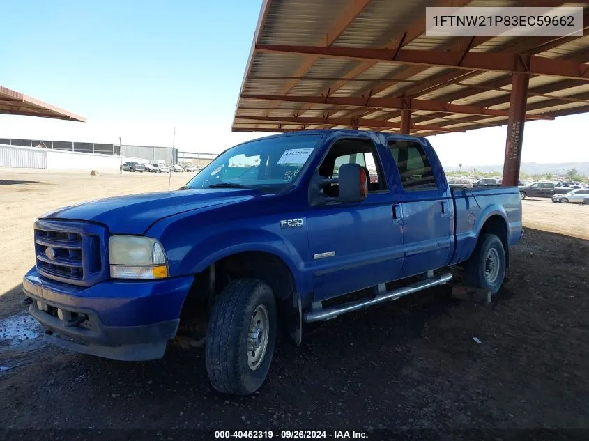 2003 Ford F-250 Lariat/Xl/Xlt VIN: 1FTNW21P83EC59662 Lot: 40452319