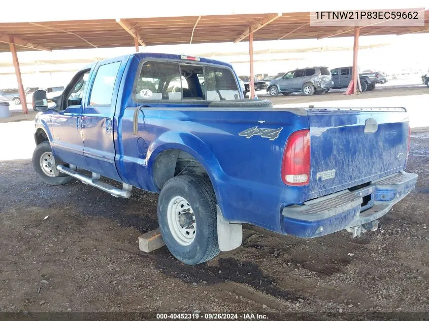 2003 Ford F-250 Lariat/Xl/Xlt VIN: 1FTNW21P83EC59662 Lot: 40452319