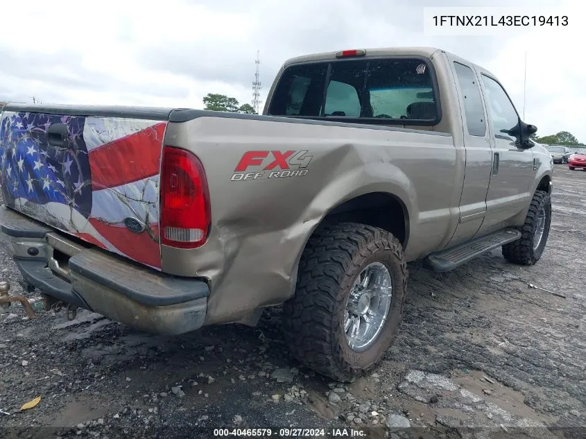 2003 Ford F-250 Lariat/Xl/Xlt VIN: 1FTNX21L43EC19413 Lot: 40465579