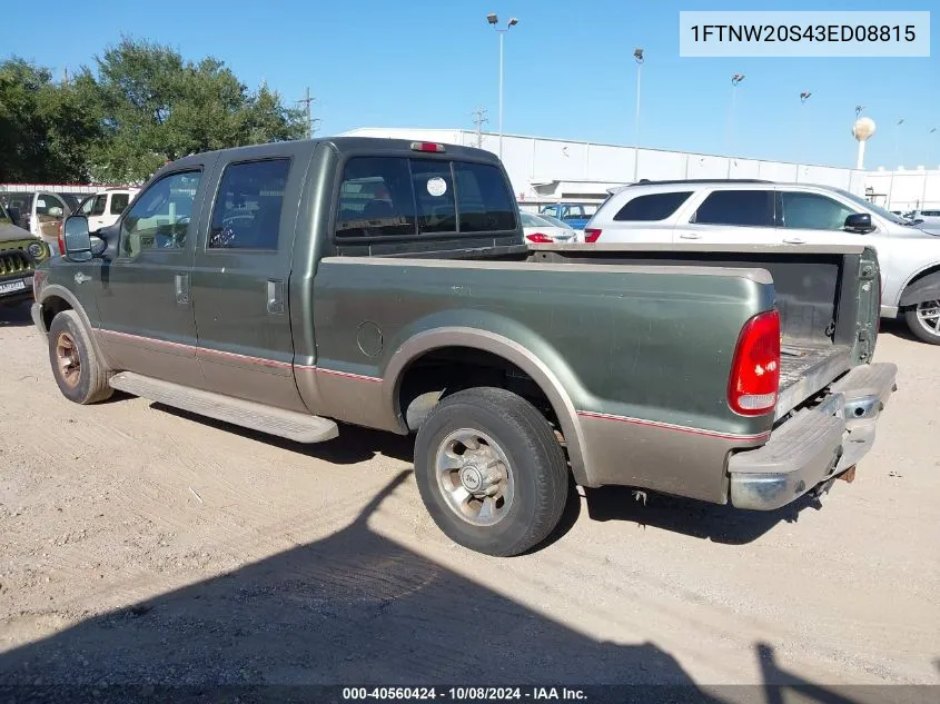 1FTNW20S43ED08815 2003 Ford F-250 Lariat/Xl/Xlt