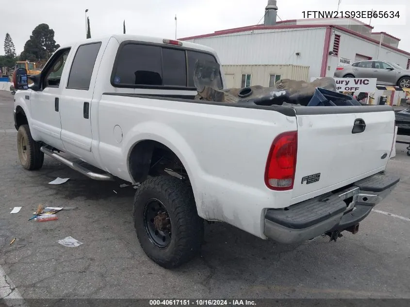 2003 Ford F-250 Lariat/Xl/Xlt VIN: 1FTNW21S93EB65634 Lot: 40617151