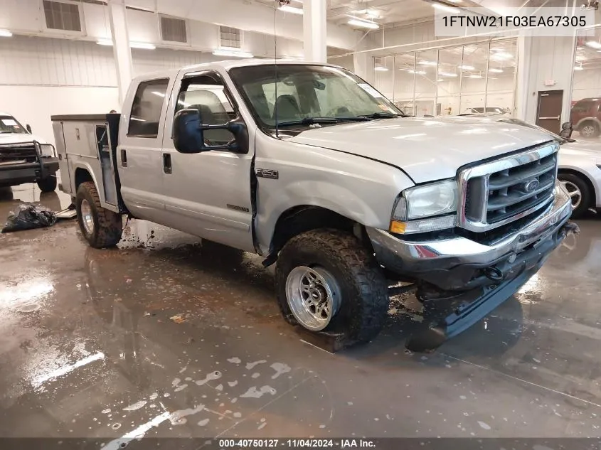 1FTNW21F03EA67305 2003 Ford F-250 Lariat/Xl/Xlt