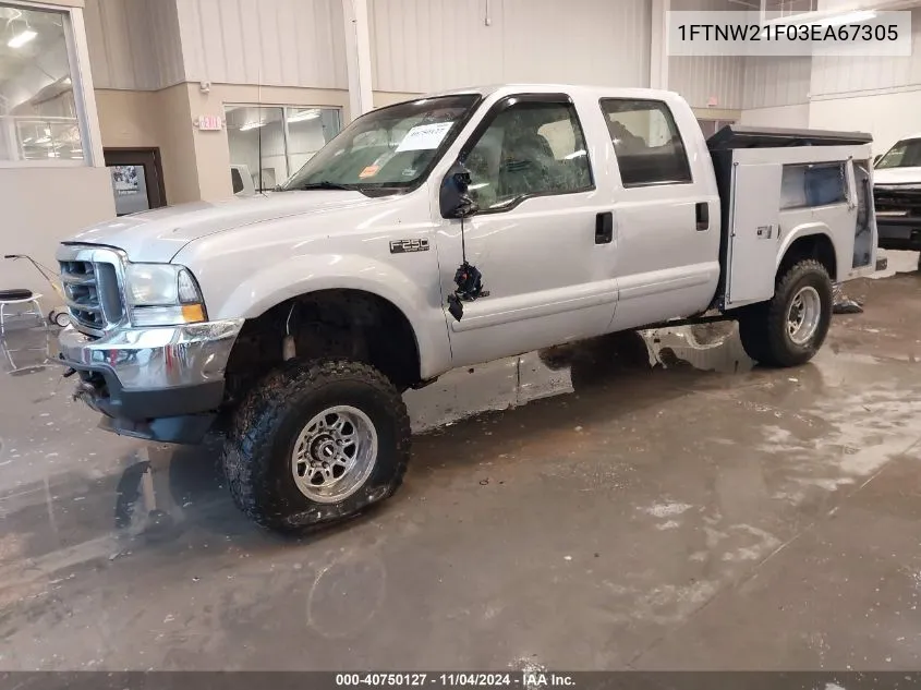 1FTNW21F03EA67305 2003 Ford F-250 Lariat/Xl/Xlt