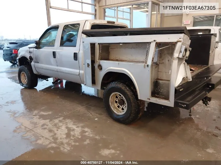 1FTNW21F03EA67305 2003 Ford F-250 Lariat/Xl/Xlt