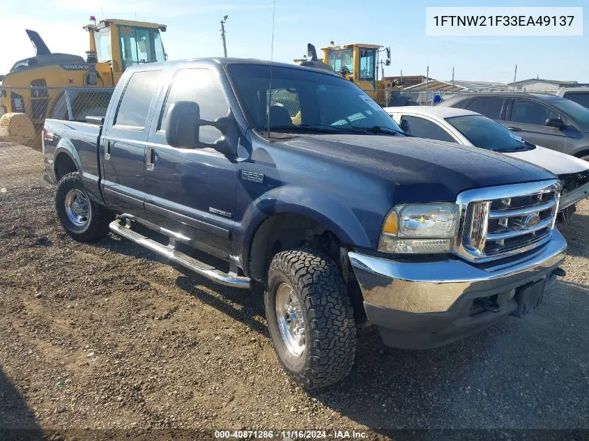 2003 Ford F-250 Lariat/Xl/Xlt VIN: 1FTNW21F33EA49137 Lot: 40871286