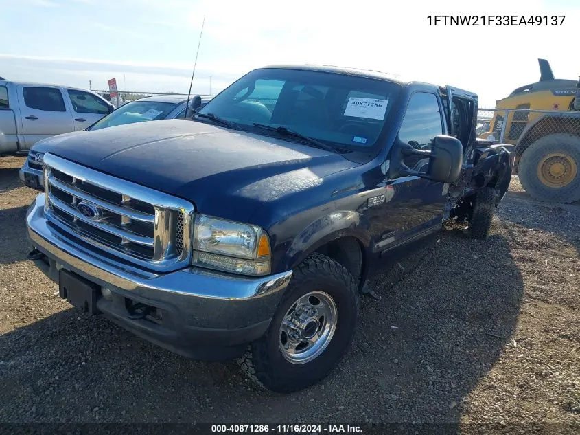 2003 Ford F-250 Lariat/Xl/Xlt VIN: 1FTNW21F33EA49137 Lot: 40871286