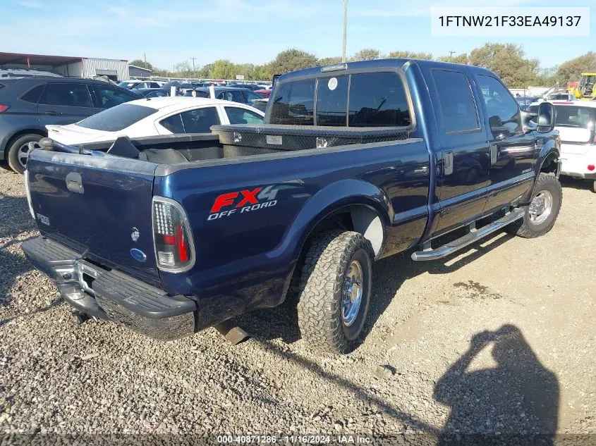 2003 Ford F-250 Lariat/Xl/Xlt VIN: 1FTNW21F33EA49137 Lot: 40871286