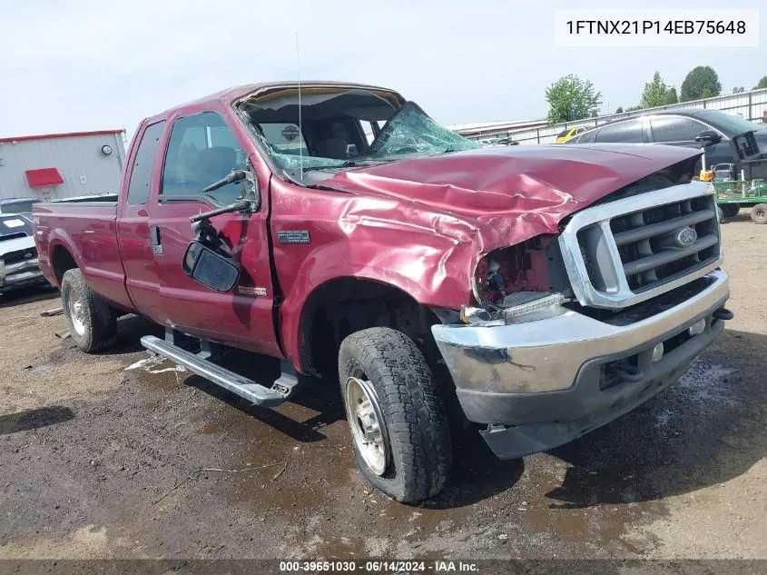 2004 Ford F-250 Lariat/Xl/Xlt VIN: 1FTNX21P14EB75648 Lot: 39651030