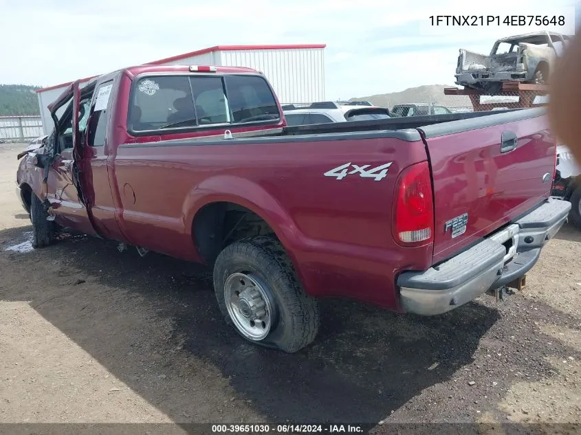 2004 Ford F-250 Lariat/Xl/Xlt VIN: 1FTNX21P14EB75648 Lot: 39651030