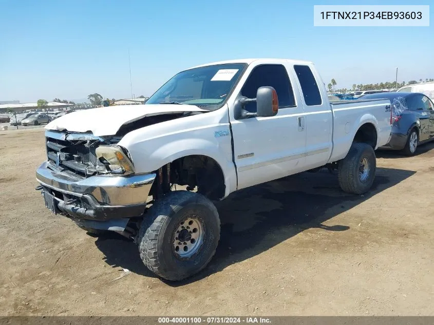 2004 Ford F-250 Lariat/Xl/Xlt VIN: 1FTNX21P34EB93603 Lot: 40001100