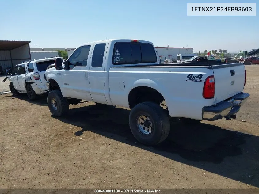 2004 Ford F-250 Lariat/Xl/Xlt VIN: 1FTNX21P34EB93603 Lot: 40001100