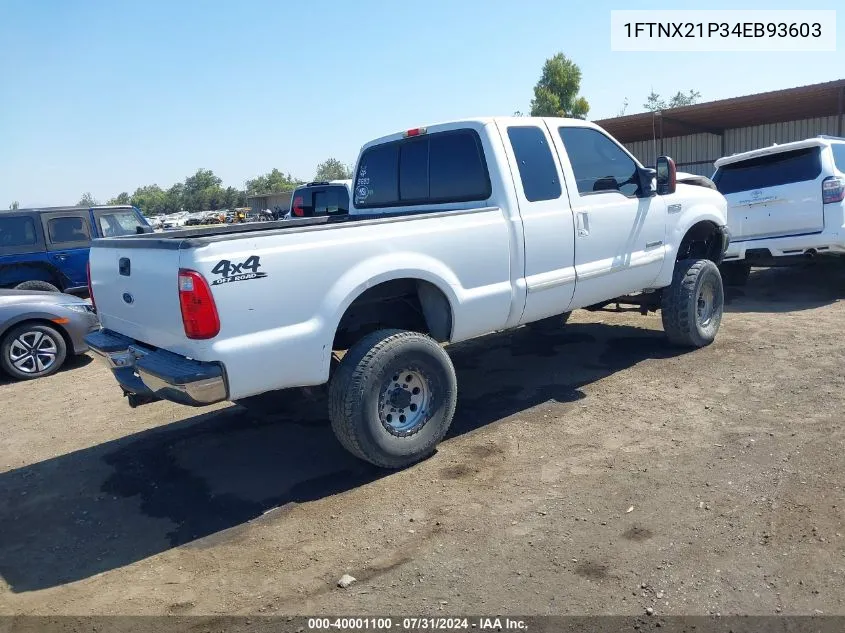 2004 Ford F-250 Lariat/Xl/Xlt VIN: 1FTNX21P34EB93603 Lot: 40001100