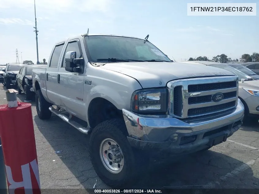 2004 Ford F-250 Lariat/Xl/Xlt VIN: 1FTNW21P34EC18762 Lot: 40053826