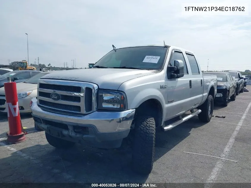 2004 Ford F-250 Lariat/Xl/Xlt VIN: 1FTNW21P34EC18762 Lot: 40053826