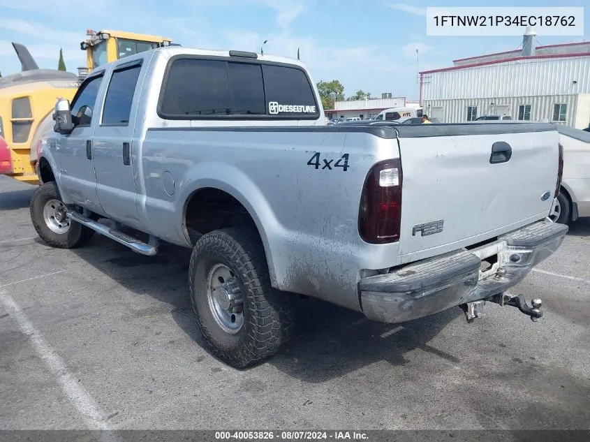 2004 Ford F-250 Lariat/Xl/Xlt VIN: 1FTNW21P34EC18762 Lot: 40053826