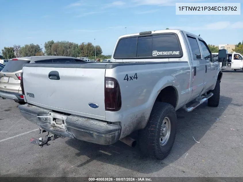 2004 Ford F-250 Lariat/Xl/Xlt VIN: 1FTNW21P34EC18762 Lot: 40053826