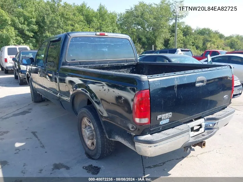 2004 Ford F-250 Lariat/Xl/Xlt VIN: 1FTNW20L84EA82725 Lot: 40072235