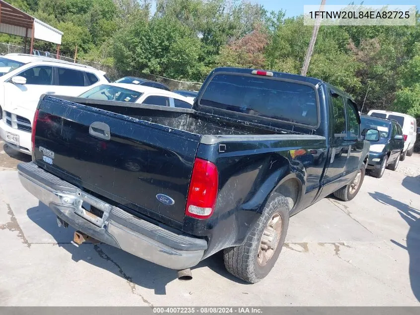 2004 Ford F-250 Lariat/Xl/Xlt VIN: 1FTNW20L84EA82725 Lot: 40072235