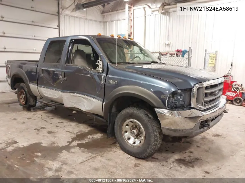 2004 Ford F-250 Lariat/Xl/Xlt VIN: 1FTNW21S24EA58619 Lot: 40121507