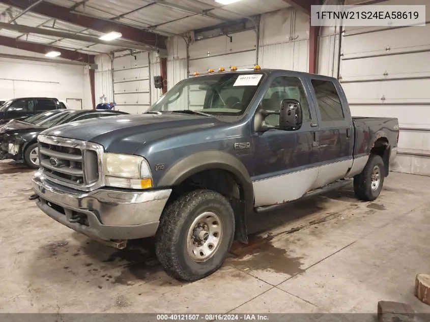 2004 Ford F-250 Lariat/Xl/Xlt VIN: 1FTNW21S24EA58619 Lot: 40121507