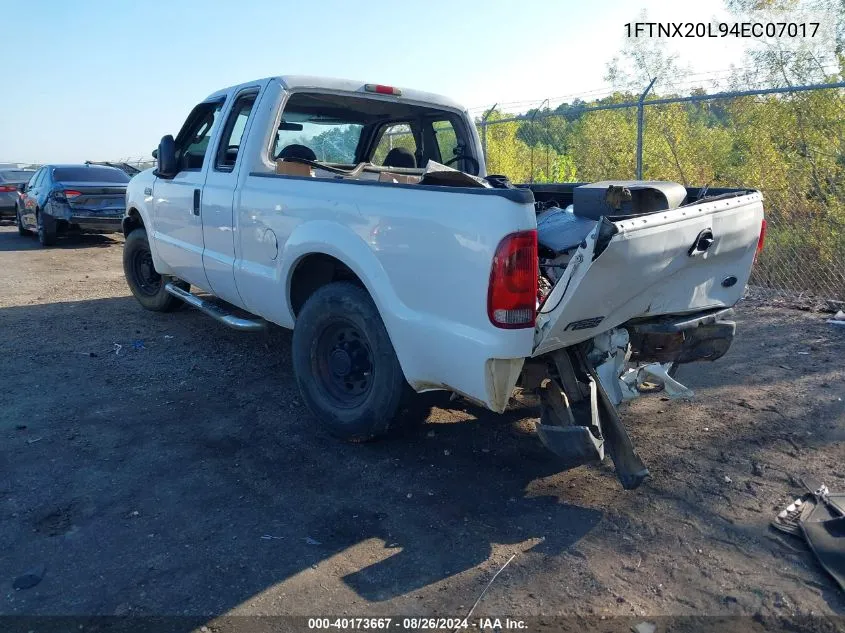 2004 Ford F-250 Lariat/Xl/Xlt VIN: 1FTNX20L94EC07017 Lot: 40173667