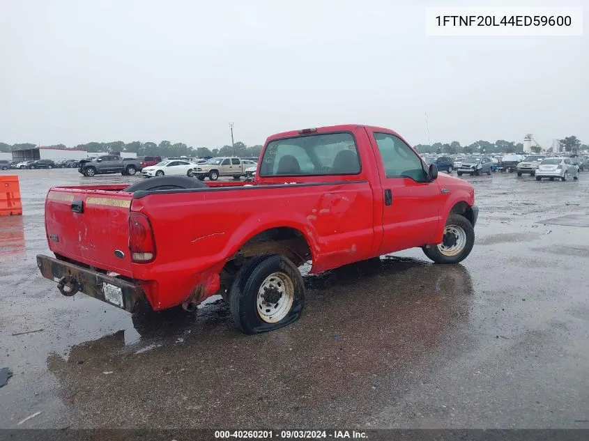 2004 Ford F-250 Xl/Xlt VIN: 1FTNF20L44ED59600 Lot: 40260201