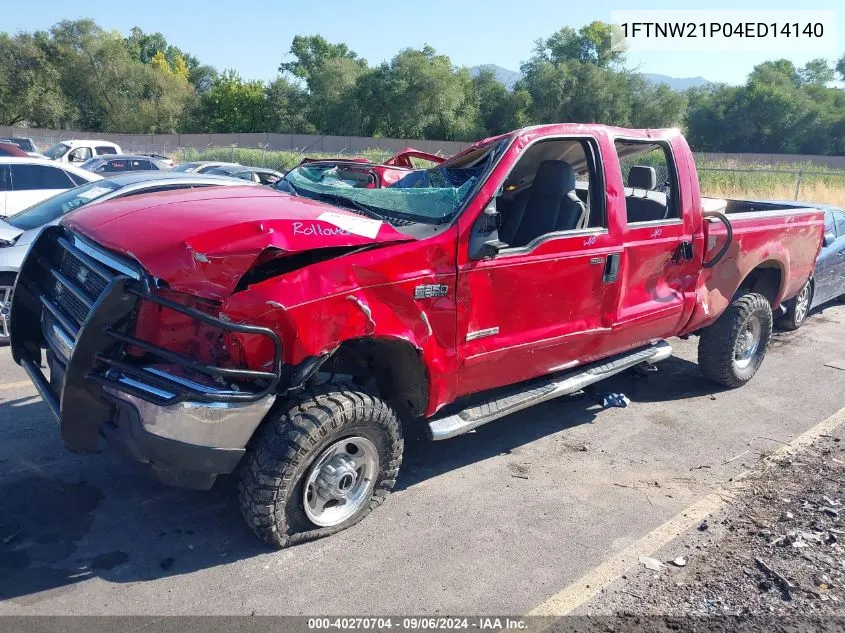 2004 Ford F-250 Lariat/Xl/Xlt VIN: 1FTNW21P04ED14140 Lot: 40270704