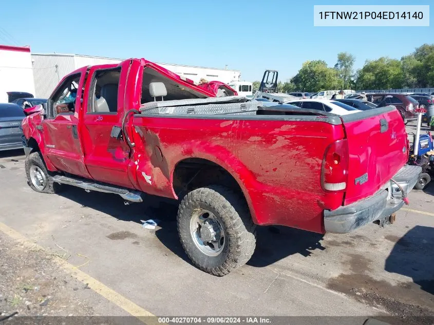 2004 Ford F-250 Lariat/Xl/Xlt VIN: 1FTNW21P04ED14140 Lot: 40270704