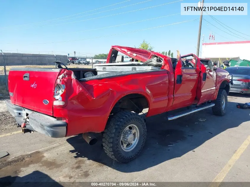 2004 Ford F-250 Lariat/Xl/Xlt VIN: 1FTNW21P04ED14140 Lot: 40270704