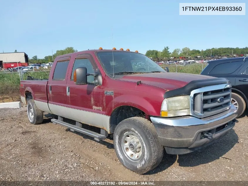 2004 Ford F-250 Lariat/Xl/Xlt VIN: 1FTNW21PX4EB93360 Lot: 40272192