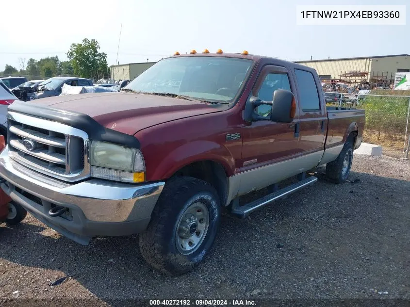 2004 Ford F-250 Lariat/Xl/Xlt VIN: 1FTNW21PX4EB93360 Lot: 40272192