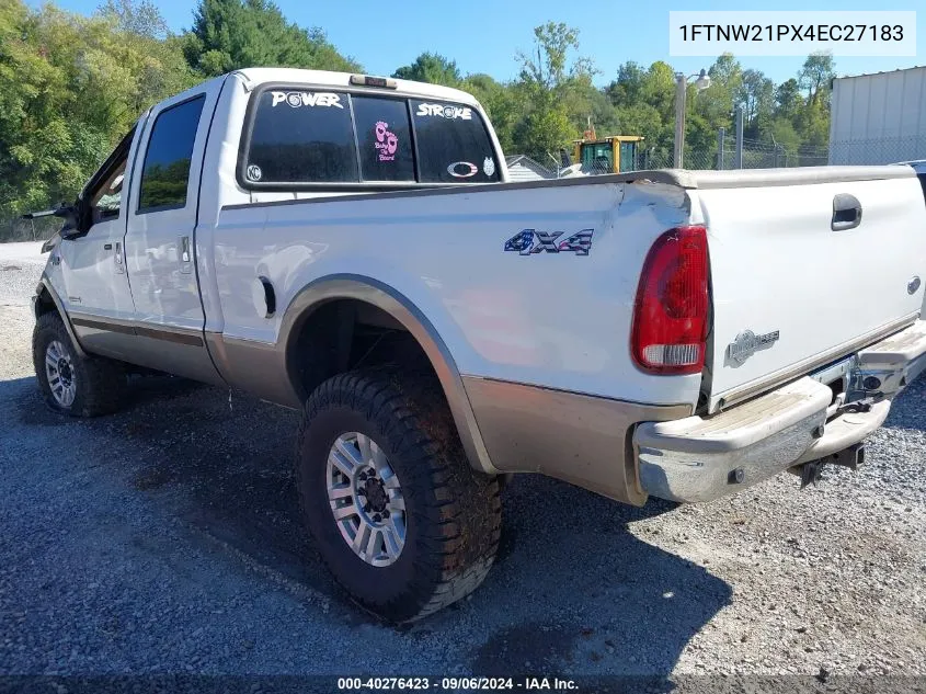 2004 Ford F-250 Lariat/Xl/Xlt VIN: 1FTNW21PX4EC27183 Lot: 40276423