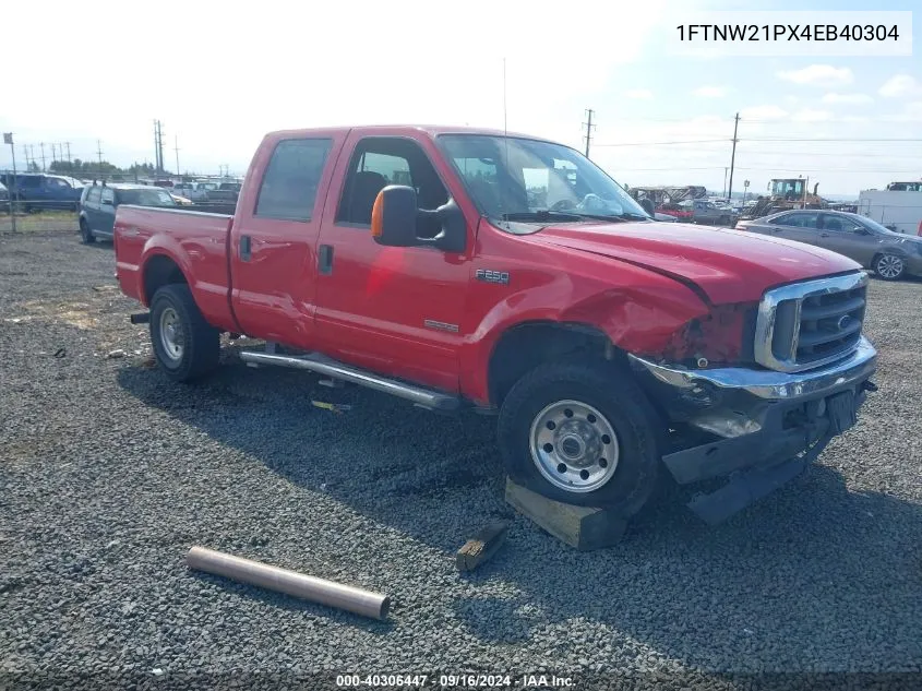 2004 Ford F250 Sd Lariat/Xl/Xlt VIN: 1FTNW21PX4EB40304 Lot: 40306447