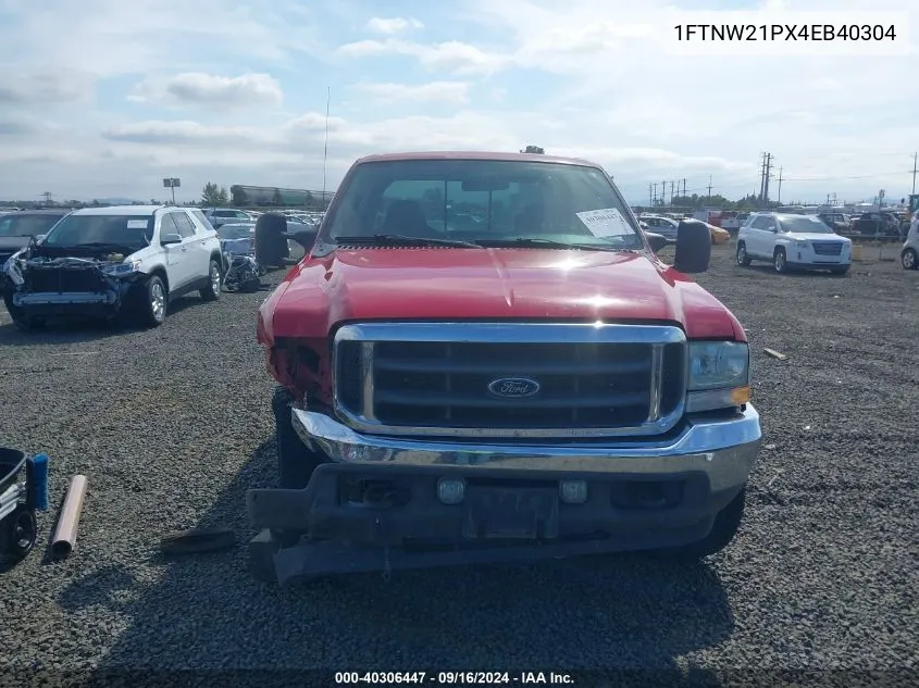 2004 Ford F250 Sd Lariat/Xl/Xlt VIN: 1FTNW21PX4EB40304 Lot: 40306447