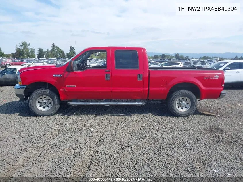 2004 Ford F250 Sd Lariat/Xl/Xlt VIN: 1FTNW21PX4EB40304 Lot: 40306447